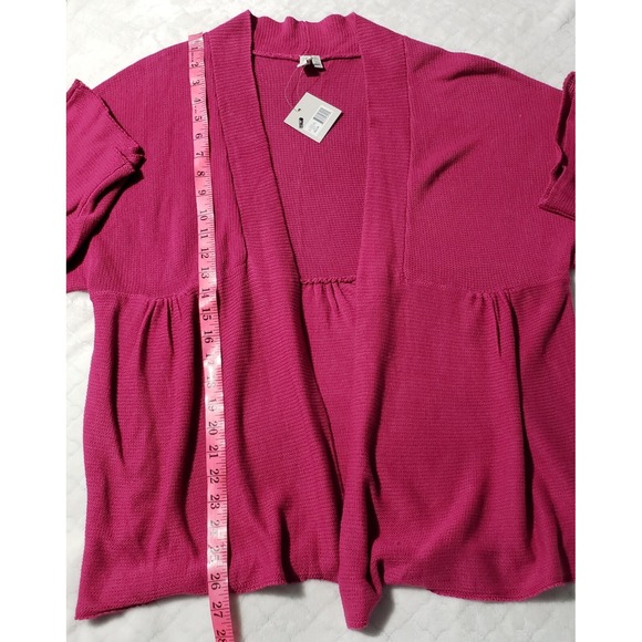 Madison Kimono Style Open Cardigan Women's XL Pink 3/4 Sleeve Knit Sweater - Picture 9 of 10